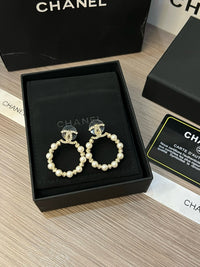 Pearl Crystal Hoop Earrings