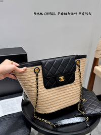 Straw Raffia Chain Tote Bag