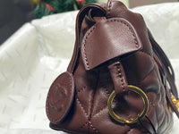 Drawstring Flap Bag Lambskin