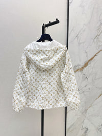 Monogram Print Drawstring Jacket