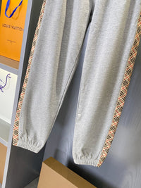Check-Stripe Slim Sweatpants