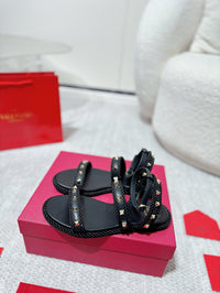 Garavani Rockstud Rope Flat Sandals