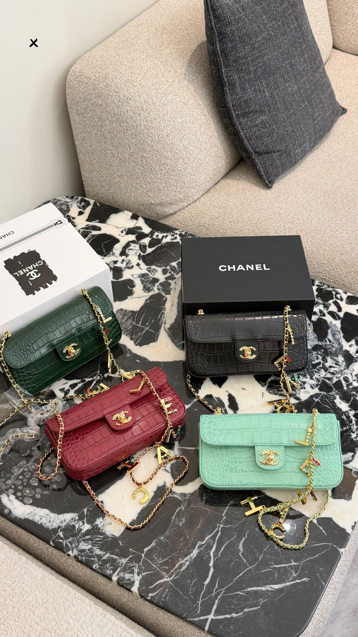 Croc Embossed Small Flap Bag