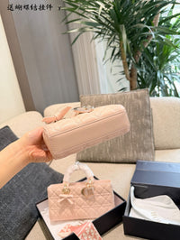 Lady Mini Bag in Cannage Lambskin Leather