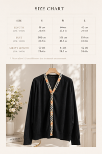 Check Trim Wool Cardigan
