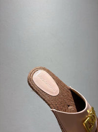 Nappa Leather Espadrille Sliders