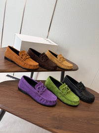 Double L Suede Loafers