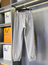 Check-Stripe Slim Sweatpants