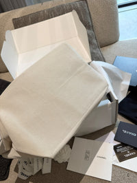 26M Shopping Bag Ecru Canvas & Calfskin