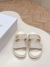 Frayed Tweed Platform Sandals