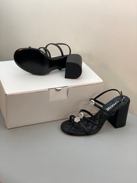 Pearl Flower Heel Sandals