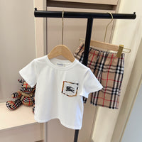 Pocket Tee & Check Shorts Set