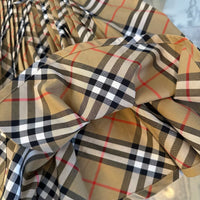 Vintage Check Pleated Sleeveless Dress