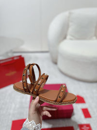 Garavani Rockstud Rope Flat Sandals