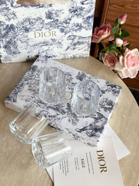 Maison Tumbler Cannage Transparent Crystal Glasses Set of 4