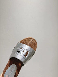 Nappa Leather Espadrille Sliders