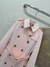 Classic Belted Trench Coat in Soft Pink