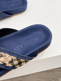 Vintage Check Cross Strap Slides