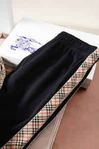 Check-Stripe Slim Sweatpants