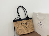 Crocheted Raffia Tote Bag