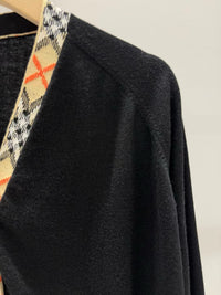 Check Trim Wool Cardigan