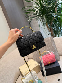 Mini Top Handle Flap Bag Lambskin