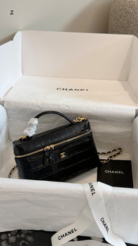 Crocodile Embossed Slim Vanity Case