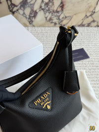 Logo Plaque Leather Shoulder Bag