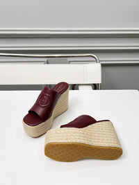 Leather Espadrille Wedges