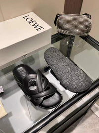 Paula's Ibiza Leather Monogram Ease Slides