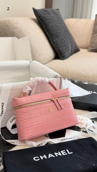 Crocodile Embossed Slim Vanity Case