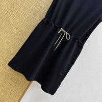 Sleeveless Check Shoulder Jersey Dress