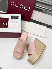 Leather Espadrille Wedges