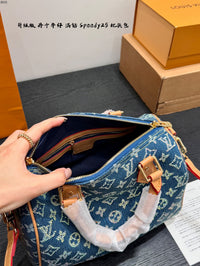 Speedy 25 Blue Denim Crystal Bag