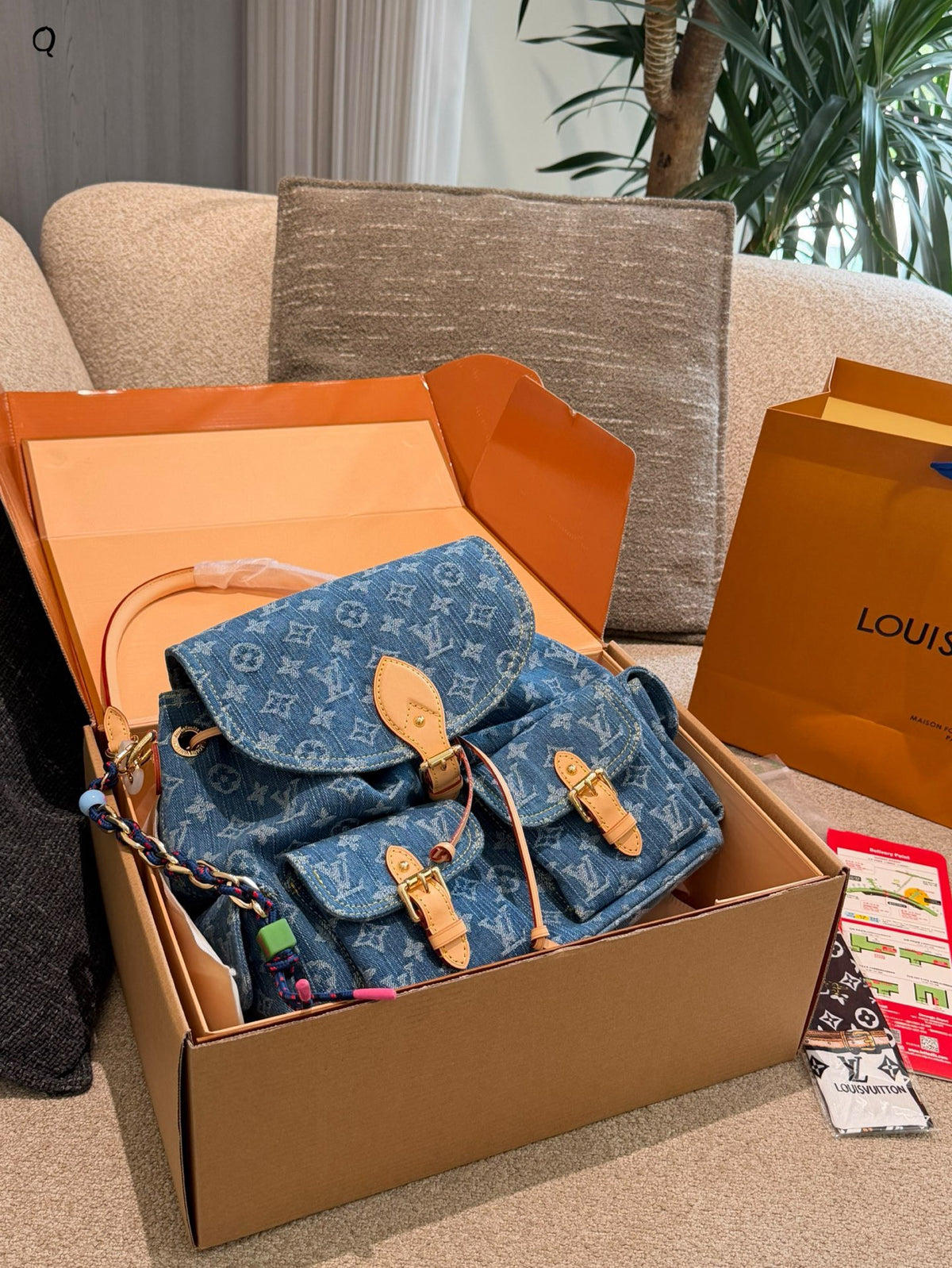 Monogram Denim Montsouris Backpack