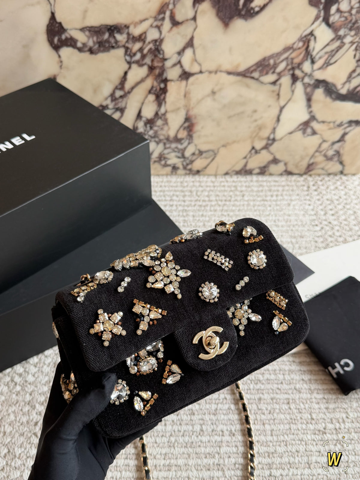 Mini Rectangle Flap Bag Velvet