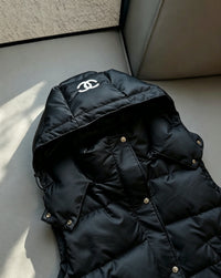 Logo Hooded Puffer Vest