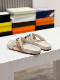 Vintage Check Cross Strap Slides