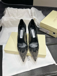 Love Embellished Mesh Pumps