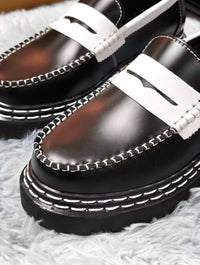 Contrast Penny Loafers