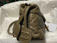 Drawstring Flap Bag Lambskin