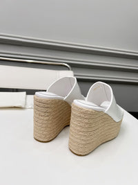 Leather Espadrille Wedges