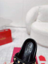 Garavani Rockstud Rope Flat Sandals