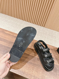 Lambskin Crystal Velcro Dad Sandals