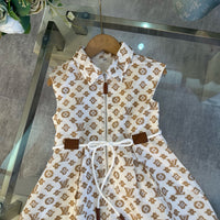 Monogram Sleeveless Zip Dress