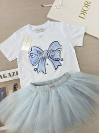 Girls Bow Tee & Tulle Skirt Set
