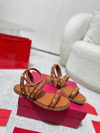 Garavani Rockstud Rope Flat Sandals