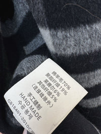 Check Panel Belted Wool Cardigan Coat