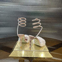 Silk Satin Jewelled Sandals