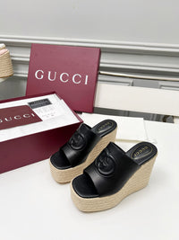 Leather Espadrille Wedges
